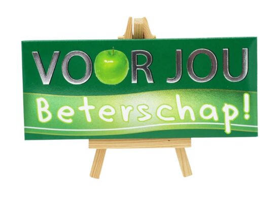 Chocoladereep beterschap met de tekst 'Voor Jou Beterschap'"