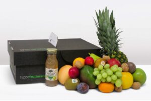 Fruitmand groot met appelsap Puur natuur