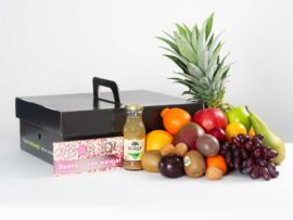 Geboorte Fruitmand "hoera een meisje"