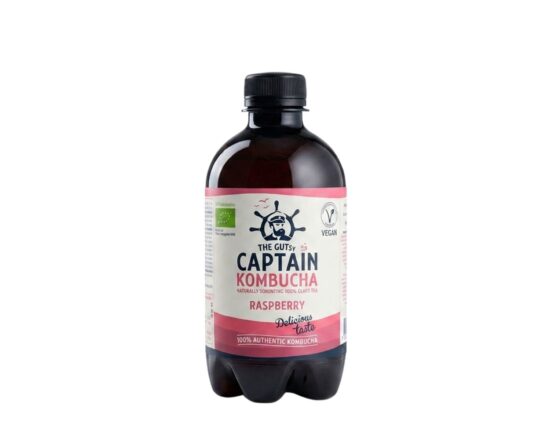 Flesje The Gutsy Captain Kombucha Raspberry biologisch en veganistisch gefermenteerde thee
