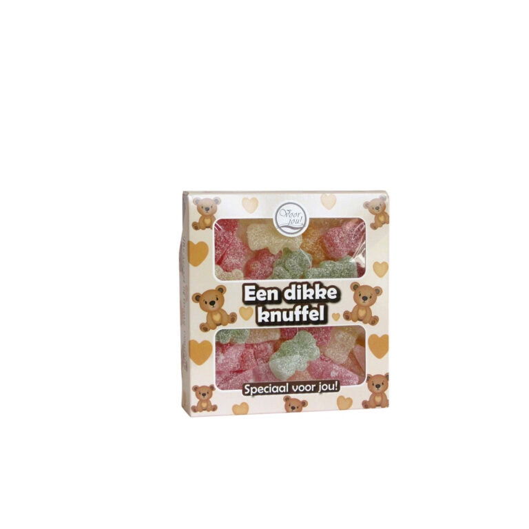 Zure knuffelbeertjes ‘Dikke Knuffel’ als zoete toevoeging aan fruitmand van hippefruitmand.nl