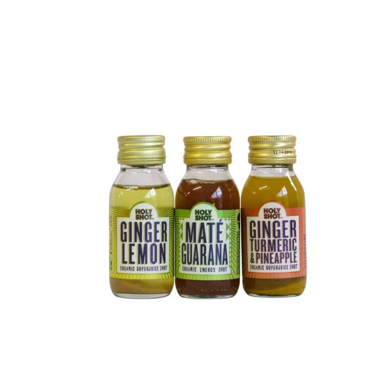 atuurlijke HOLYSHOT gembershots in fruitmand Ginger Boost Groot voor vitaliteit en energie