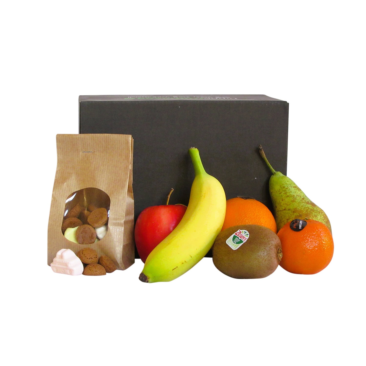 Hippe Fitbox Sinterklaas gevuld met vers fruit, en strooigoed