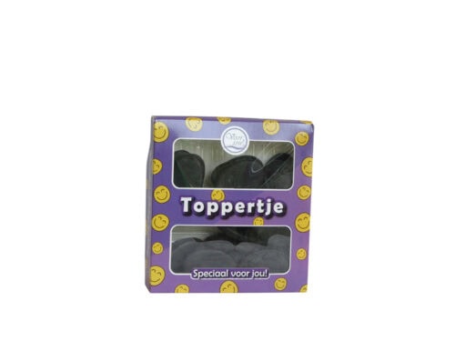 Voor jou Toppertje doosje met heerlijke drop lachebekjes als fruitmand aanvulling en persoonlijk cadeau