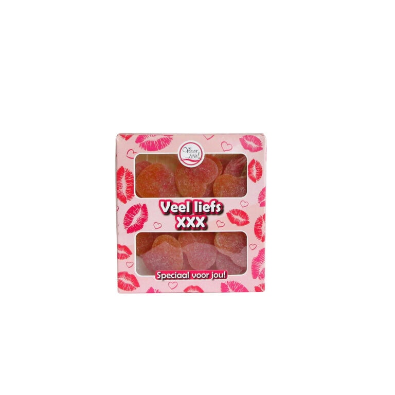 Veel liefs XXX snoephartjes heerlijke aanvulling voor jou fruitmand