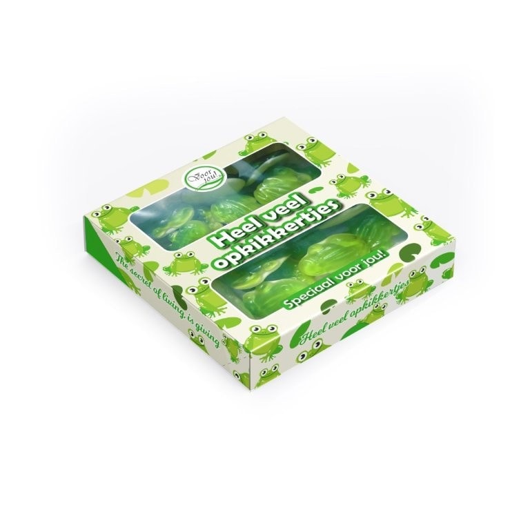 Doosje Heel Veel Opkikkertjes gevuld met heerlijke snoep opkikkers – perfecte persoonlijke toevoeging bij een fruitmand of Hippe Fitbox