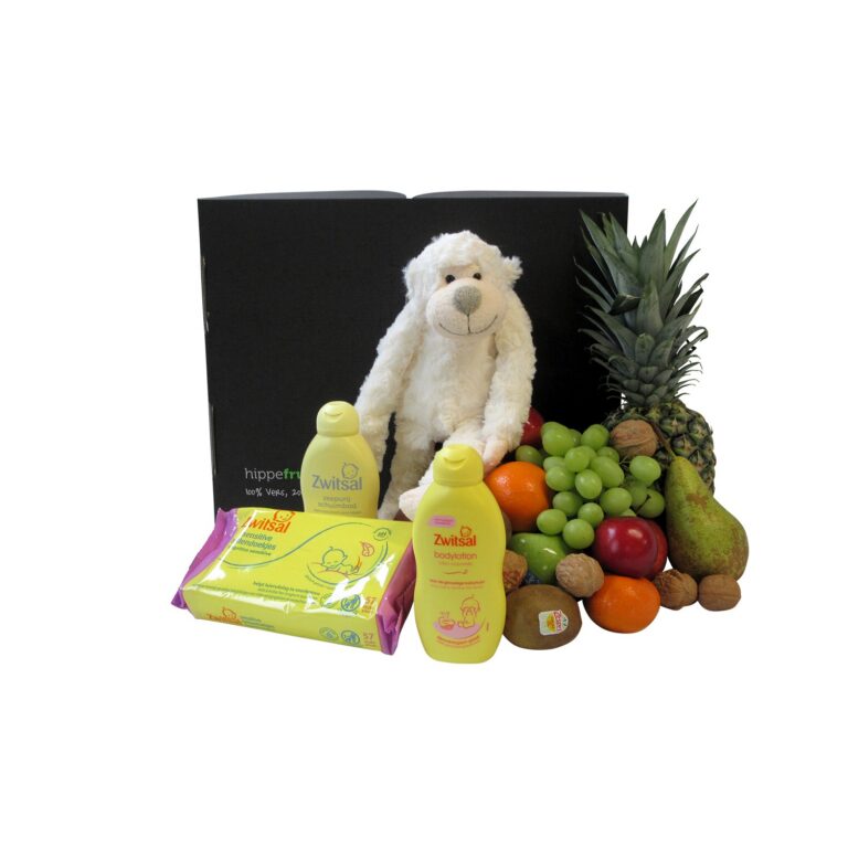 geboorte fruitmand knuffel