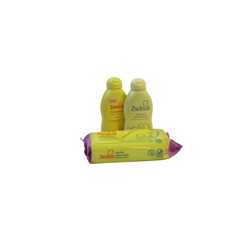 zwitsal verzorgingsset voor baby's in Hippe Fruitmand geboortebox