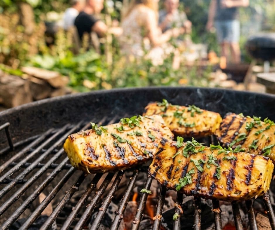 Ananas op de barbeque